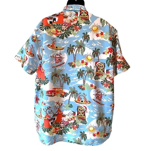 SSLR Men's Santa Claus Party Tropical Ugly Hawaiian Christmas Shirts - Picture 9 of 11